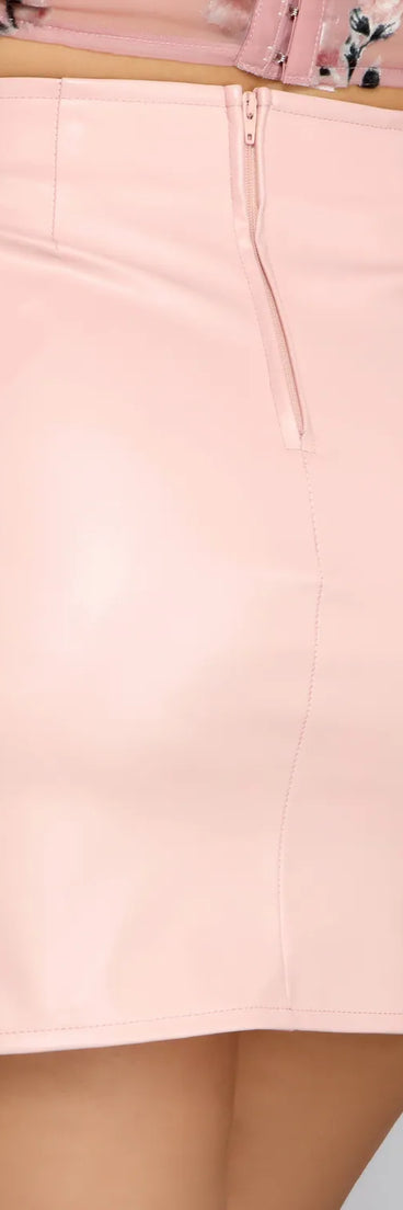 Pretty And Posh Faux Leather Mini Skirt