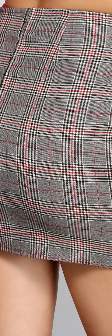 Poised In Plaid Mini Skirt