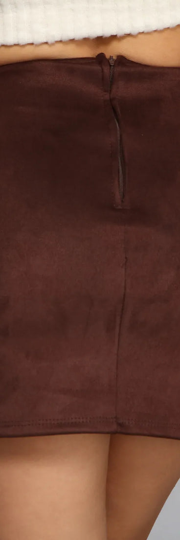 Double Trouble Faux Suede Mini Skirt