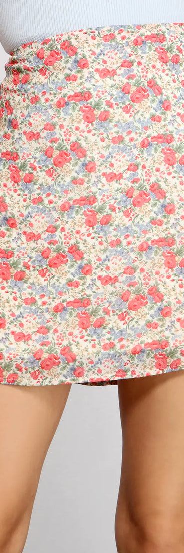 Burst Of Florals Mini Skirt