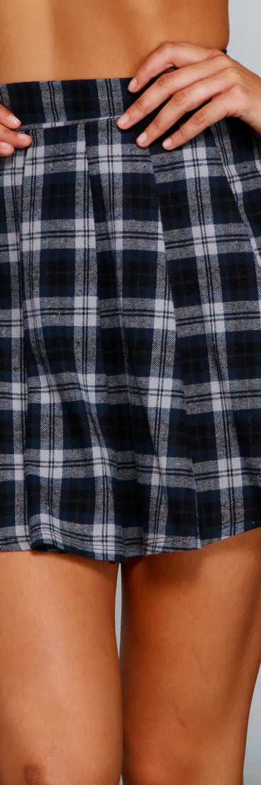 First In Class Plaid Mini Skirt