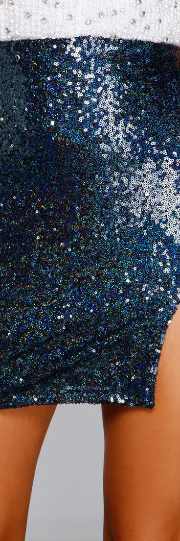 Stunning Sea Princess Sequin Mini Skirt