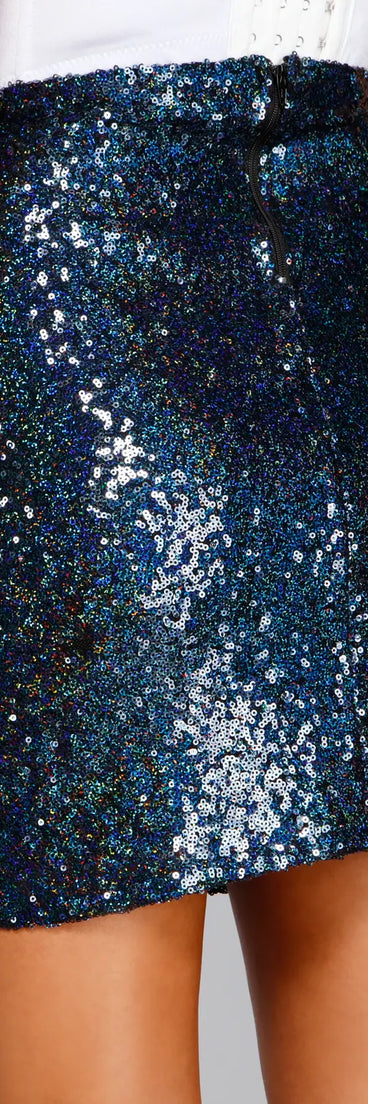 Stunning Sea Princess Sequin Mini Skirt
