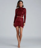 Holiday Sparkle Sequin Faux Wrap Skirt