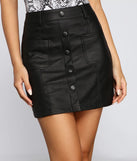 Edgy Chic Faux Leather Mini Skirt