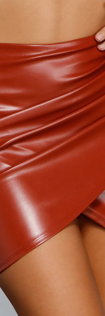 That's A Wrap Faux Leather Mini Skirt
