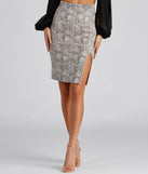 Chic And Sassy Snake Print Midi Skirt