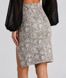 Chic And Sassy Snake Print Midi Skirt
