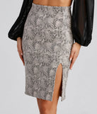 Chic And Sassy Snake Print Midi Skirt