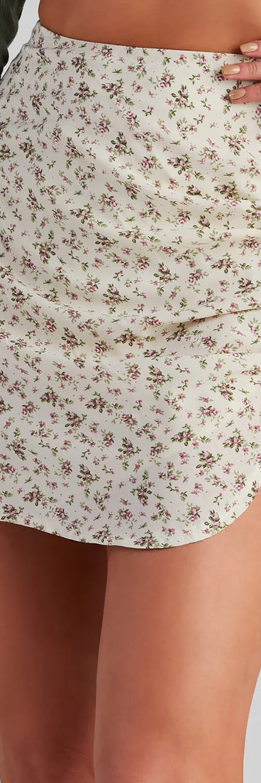 Floral Forever Chiffon Mini Skirt