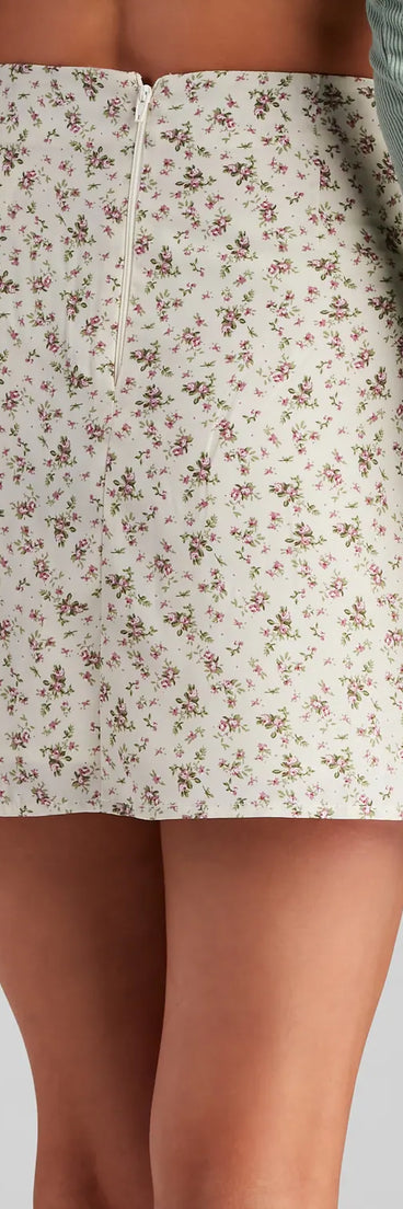 Floral Forever Chiffon Mini Skirt