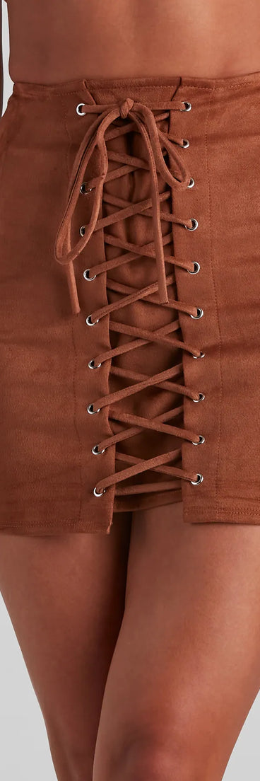 Next Level Faux Suede Mini Skirt