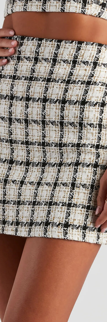 Plaid Princess Tweed Mini Skirt
