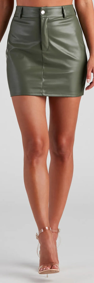 90s Reboot Faux Leather Mini Skirt