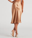 Silky-Chic Satin Midi Skirt
