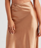 Silky-Chic Satin Midi Skirt