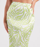 Call Of The Wild Satin Zebra Midi Skirt