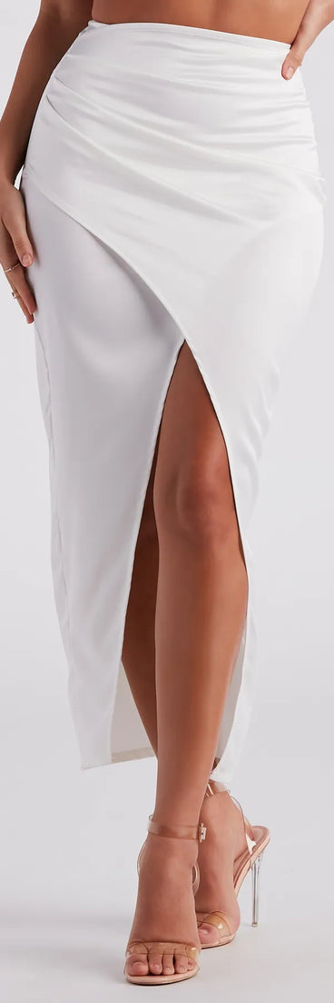 Wrapped In Chic Vibes Satin Maxi Skirt