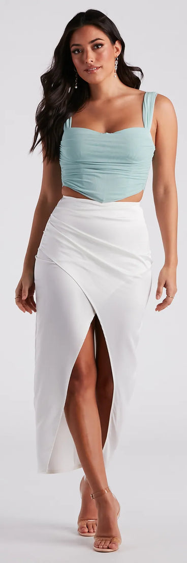 Wrapped In Chic Vibes Satin Maxi Skirt