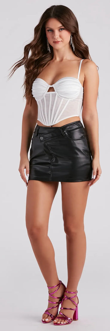 Sleek Night Out Style Faux Leather Mini Skirt