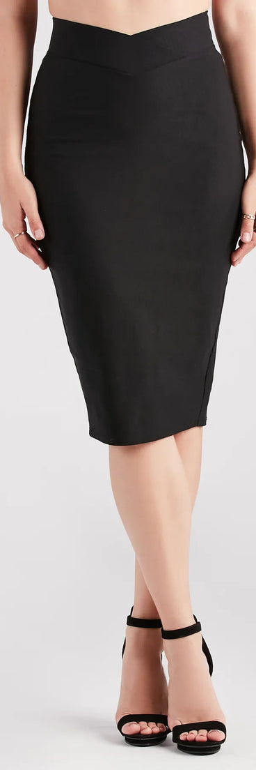 Chic And Snatched Woven Pencil Skirt