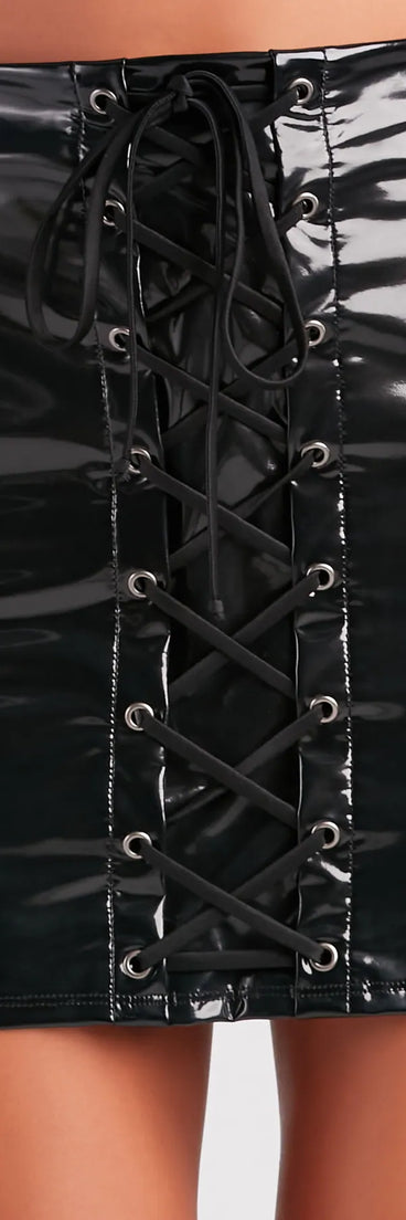Sleek Moment Patent Faux Leather Mini Skirt