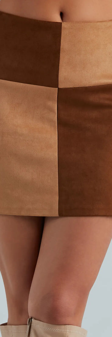 Posh This Fall Faux Suede Mini Skirt