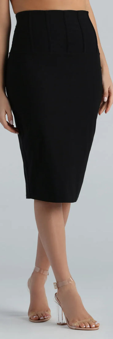 Flaunting It High-Rise Corset Midi Skirt