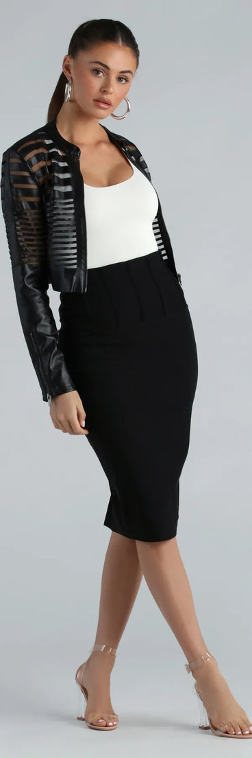 Flaunting It High-Rise Corset Midi Skirt