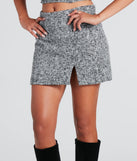 Make The Rules Tweed Woven Mini Skirt