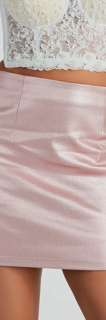 Attention Please Metallic Faux Leather Mini Skirt