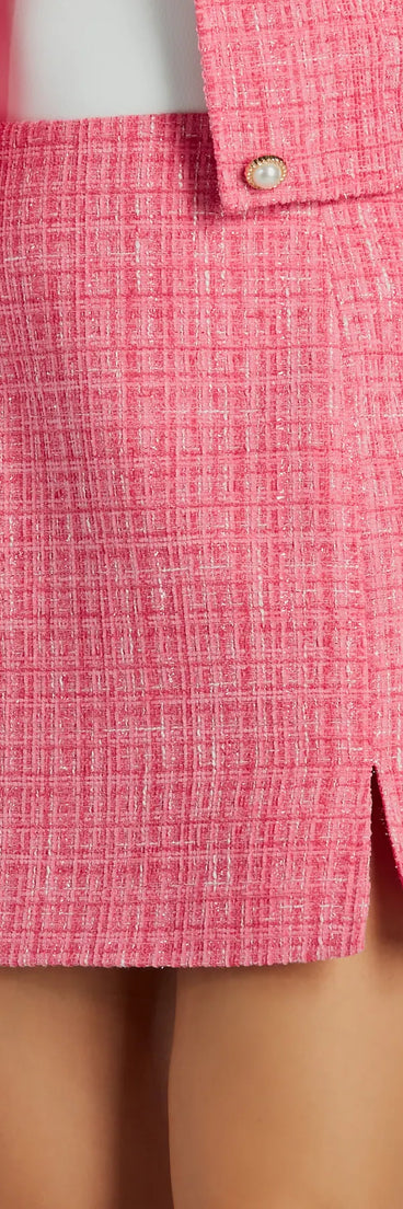 Fabulous By The Second Tweed Plaid Mini Skirt