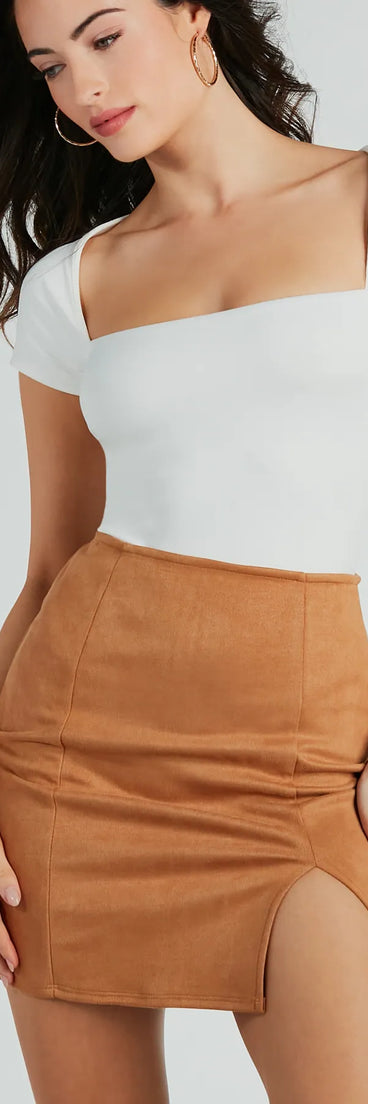 Fashionista High Waist Faux Suede Mini Skirt