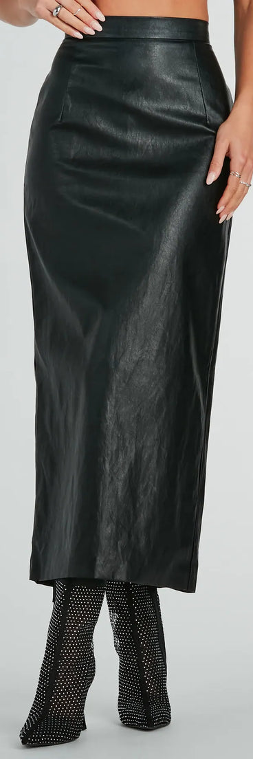 Be The Moment Faux Leather High-Rise Maxi Skirt