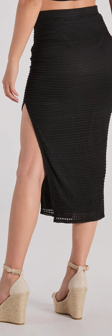 Stylish Catch High Rise Slit Midi Skirt