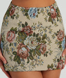 Playful Distraction Lace-Up Tapestry Mini Skirt