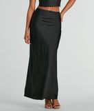 Beyond Classy High-Rise Bow Satin Maxi Skirt