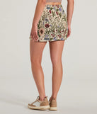 Striking Bliss High-Rise Floral Tapestry Mini Skirt
