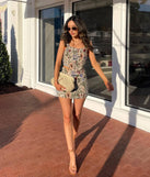Striking Bliss High-Rise Floral Tapestry Mini Skirt