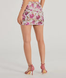 Easily Beloved High-Rise Floral Tapestry Mini Skirt