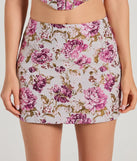 Easily Beloved High-Rise Floral Tapestry Mini Skirt