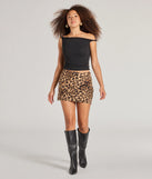 The Flirty Leopard Print Satin Mini Skirt is a trendy women's bottom in leopard print, designed with modern details and alluring textures to complete chic outfits for 2025.