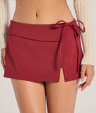 The Elevated Style Wrap Mini Skirt in red is an elevated pick for your best outfit yet, effortlessly delivering a polished look that's sure to turn heads at any celebration.