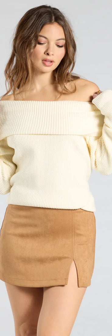 The Keeping It Simple Faux Suede Slit Mini Skirt is a trendy women's bottom in tan, designed with modern details and alluring textures to complete chic outfits for 2025.