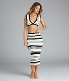 Choosing the black skirt says you’re ready to show off in the Way She Moves Striped Midi Skirt, a warm-weather staple that elevates your outfit and seasonal style.