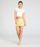Create bold, fashion-forward looks for spring or summer with the Night Moves Sequin Mini Skirt in yellow, a must-have piece from Windsor’s collection of stylish bottoms for women.