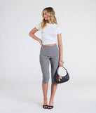 Pair the Stylish Strolls High-Rise Gingham Capri Pants with your favorite crop or bodysuit for effortless warm-weather looks with on-trend black pants that speak your style.