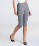 Pair the Stylish Strolls High-Rise Gingham Capri Pants with your favorite crop or bodysuit for effortless warm-weather looks with on-trend black pants that speak your style.