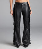 Pair the Spicing Things Up Mid-Rise Flare Fringe Pants with your favorite crop or bodysuit for effortless warm-weather looks with on-trend black pants that speak your style.