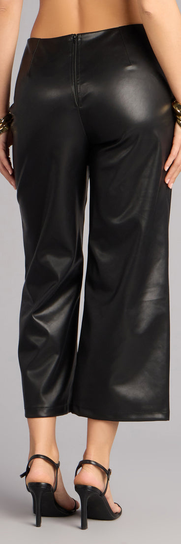 The Icon Faux Leather Capri Pants